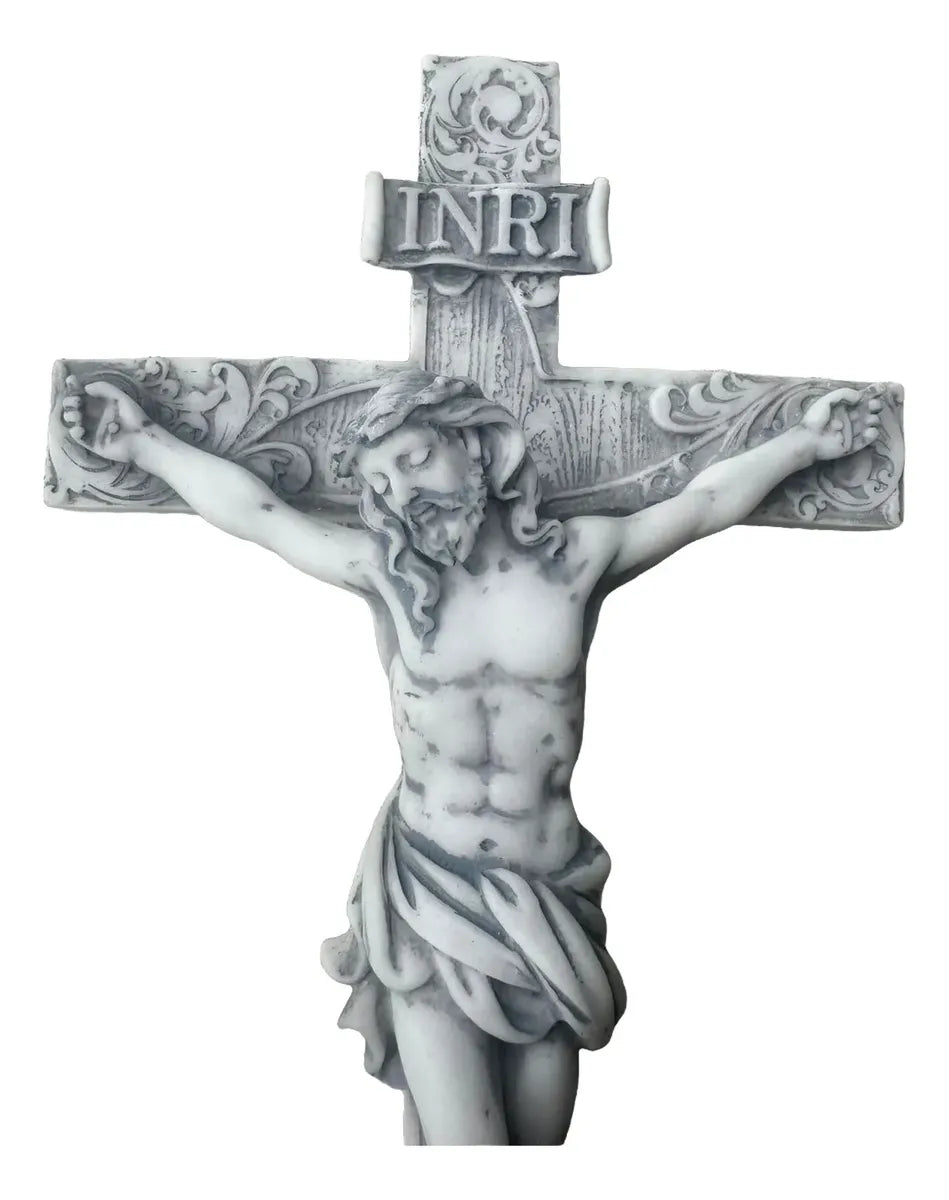Crucifixo De Parede Mármore Maçico Premium 22 Cm