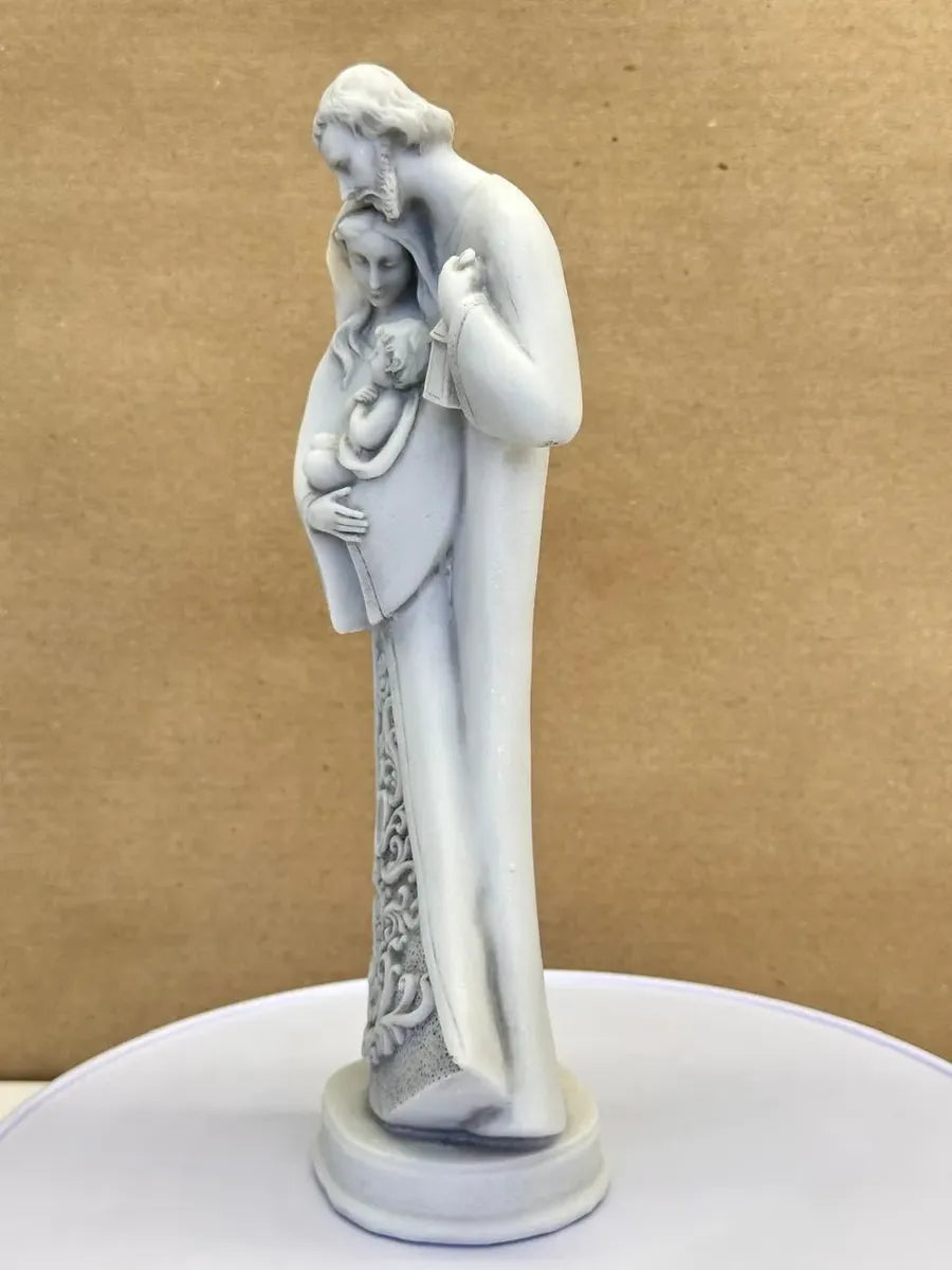 Imagem Sagrada Família Estilizada 24 Cm Mármore Premium Luxo