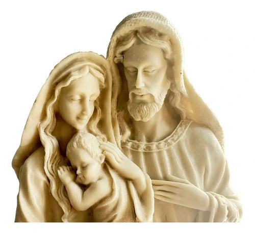 Escultura Sagrada Família 30cm Resina Crua Para Pintura