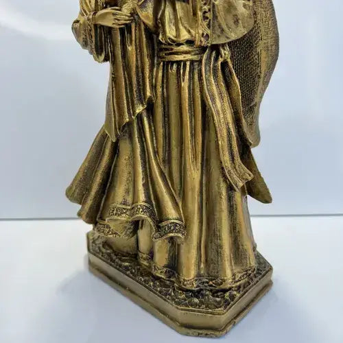Imagem Sagrada Família Ternura 30cm Ouro Velho Resina Luxo