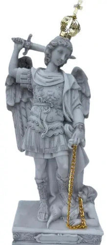 Escultura São Miguel Arcanjo Mármore Tradicional 40cm
