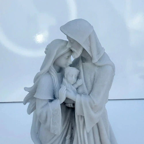 Escultura Original Sagrada Família Em Mármore 13cm