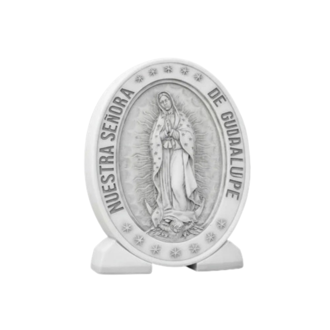 Escultura Medalha N.S de Guadalupe C/ base 20cm Mármore