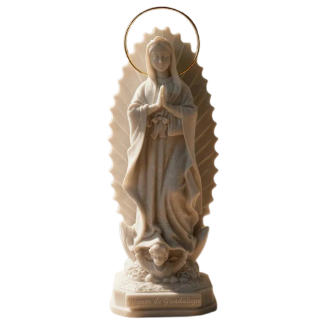 Escultura N.S de Guadalupe 20cm Mármore C/ Esplendor Luxo