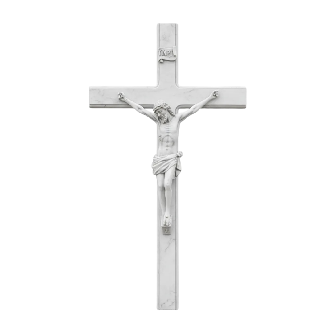 Escultura Cruz Crucifixo Em Mármore Maciço 30x17 Cm Luxo