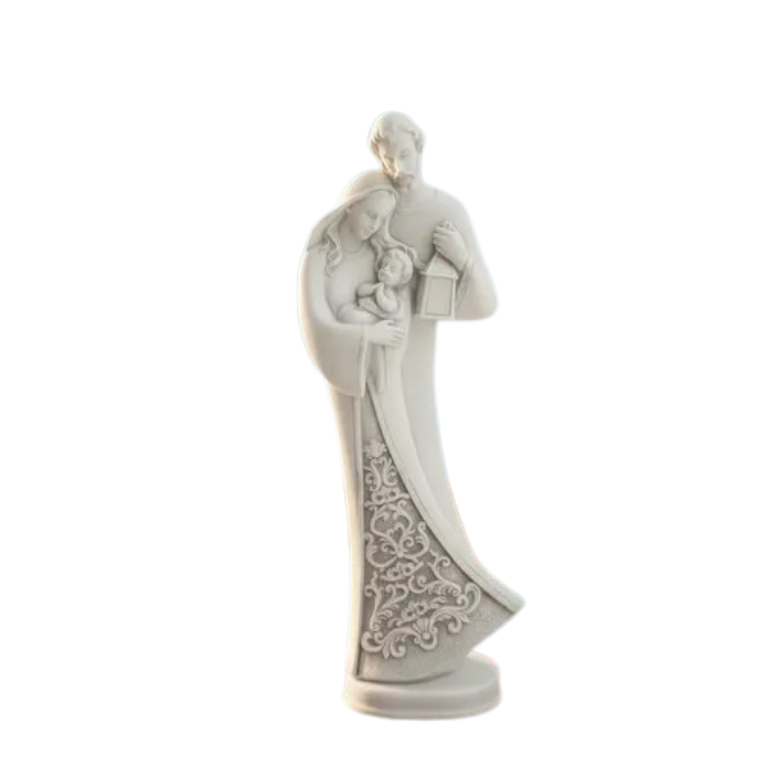 Imagem Sagrada Família Estilizada 24 Cm Mármore Premium Luxo