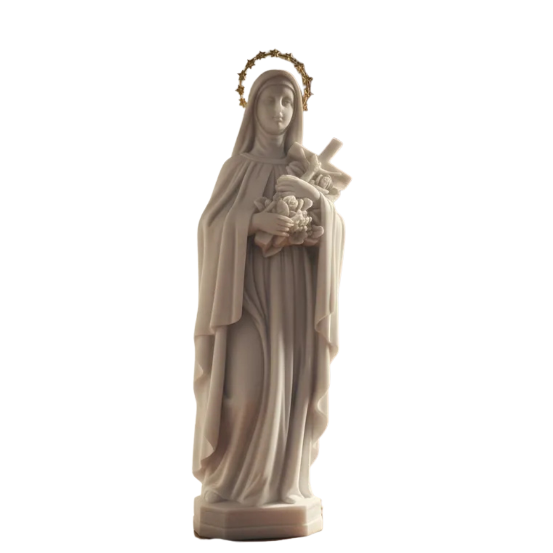 Imagem Santa Teresinha Das Rosas Em Mármore 30cm