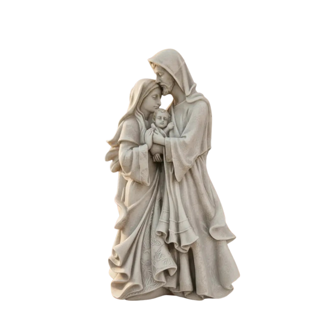 Escultura Sagrada Família Mármore Original 20cm