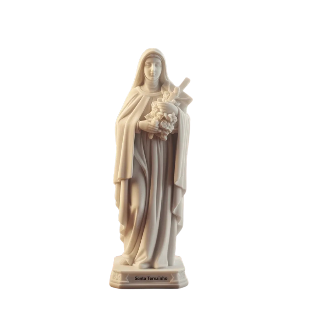 Escultura Imagem Santa Teresinha 20cm Mármore Premium