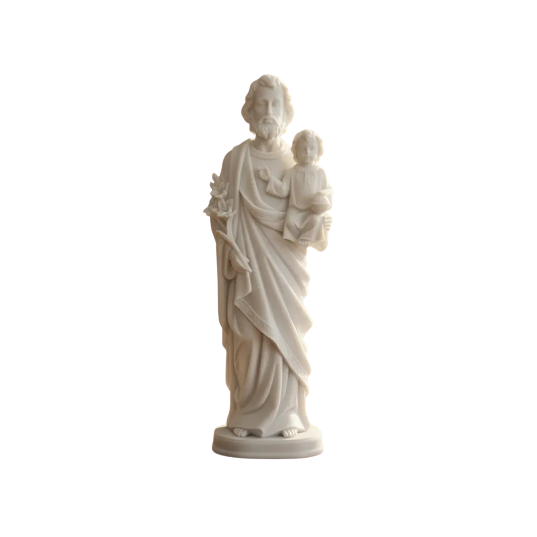 Escultura Original São José 20cm Mármore Encantos E Artes