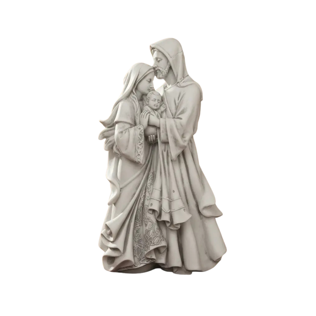 Imagem Sagrada Família Afetuosa Em Mármore 30cm