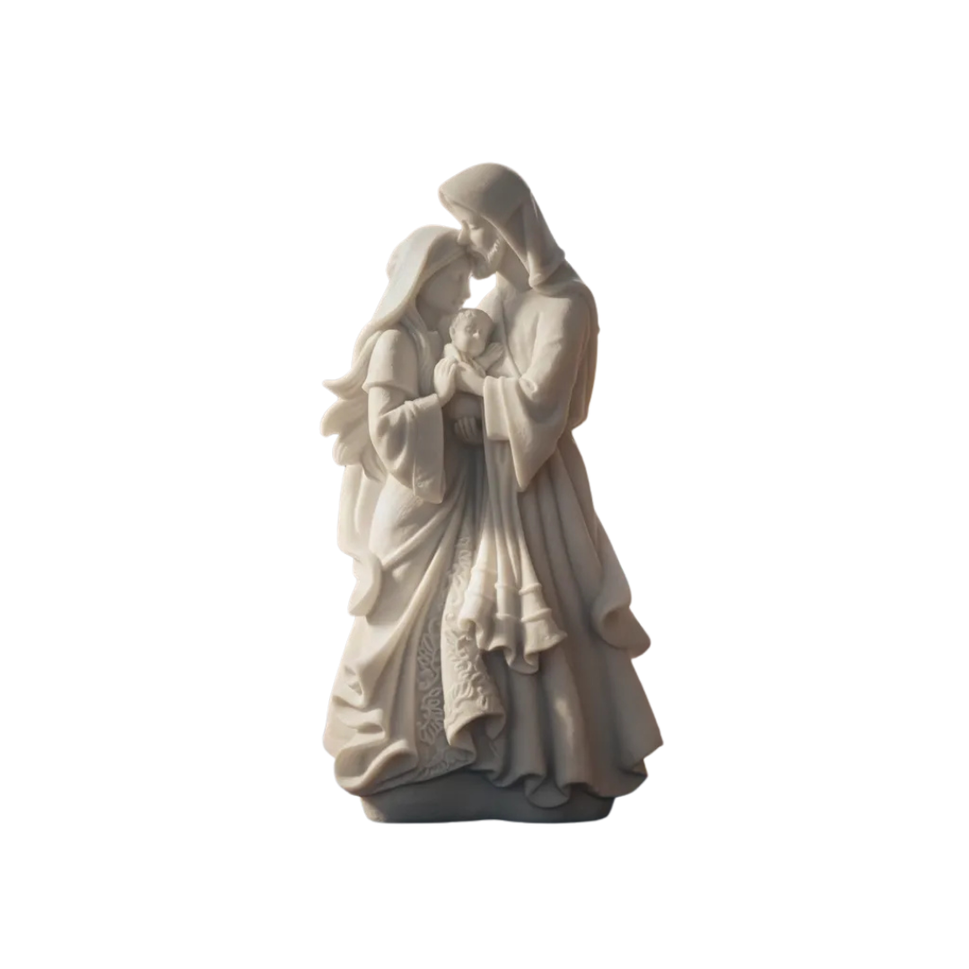 Escultura Imagem Sag. Família Afetuosa 20 Cm Mármore Premium