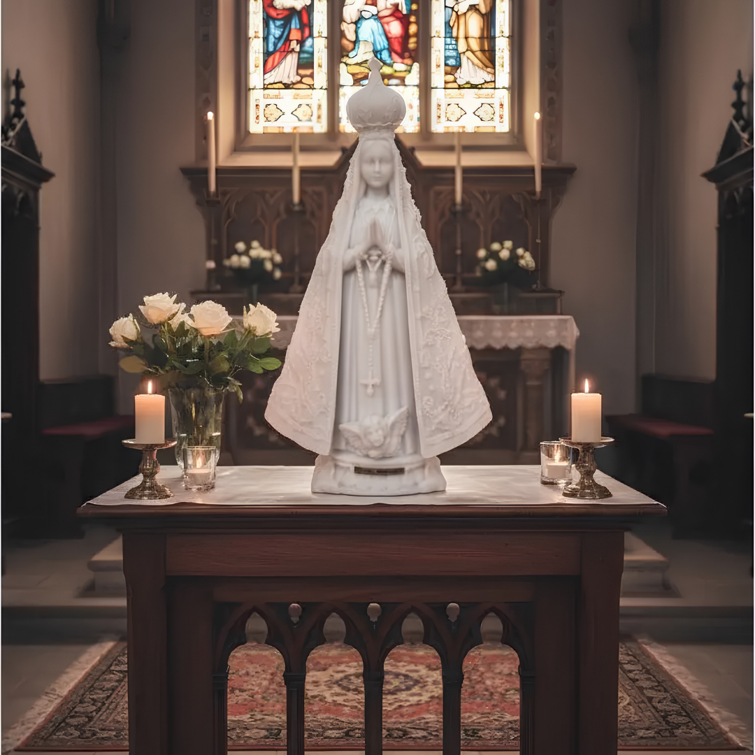 Imagem De Nossa Senhora De Aparecida 15 Cm Em Mármore Maciço