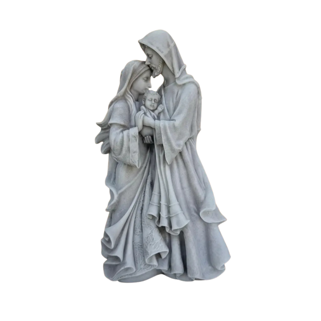 Escultura Original Sagrada Família Em Mármore 13cm