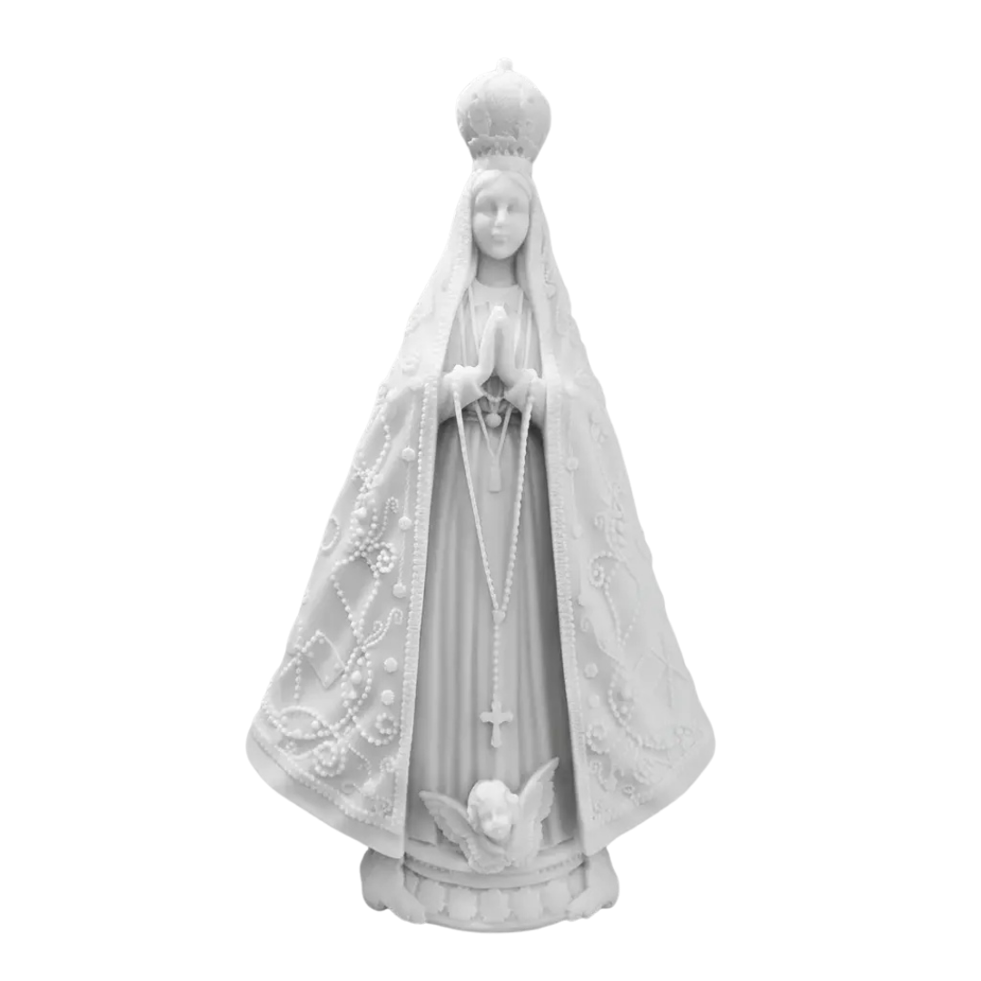 Imagem Nossa Senhora Aparecida 40cm Em Mármore Branco