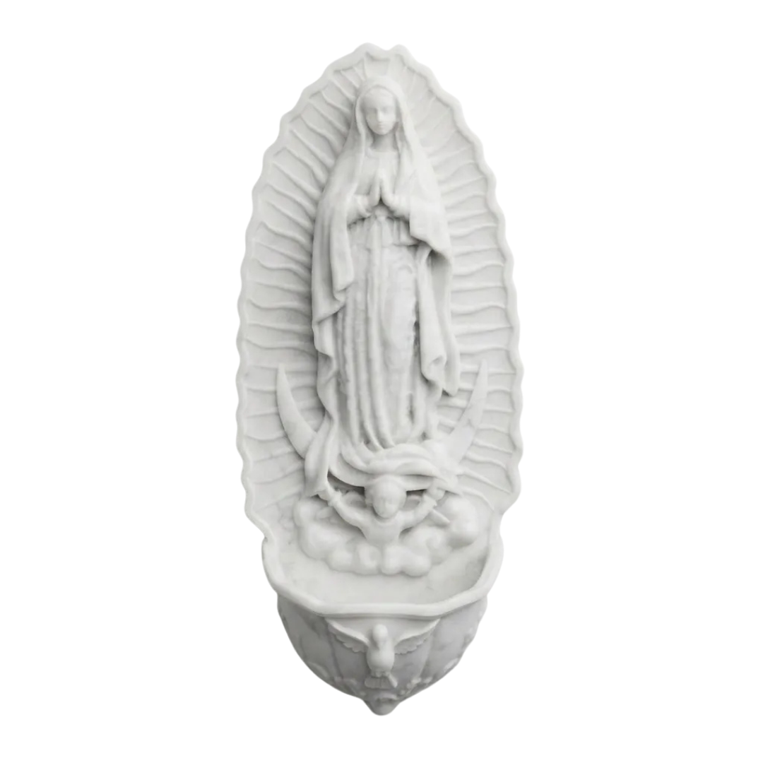 Porta Água Benta Nossa Sra De Guadalupe 19cm - Mármore