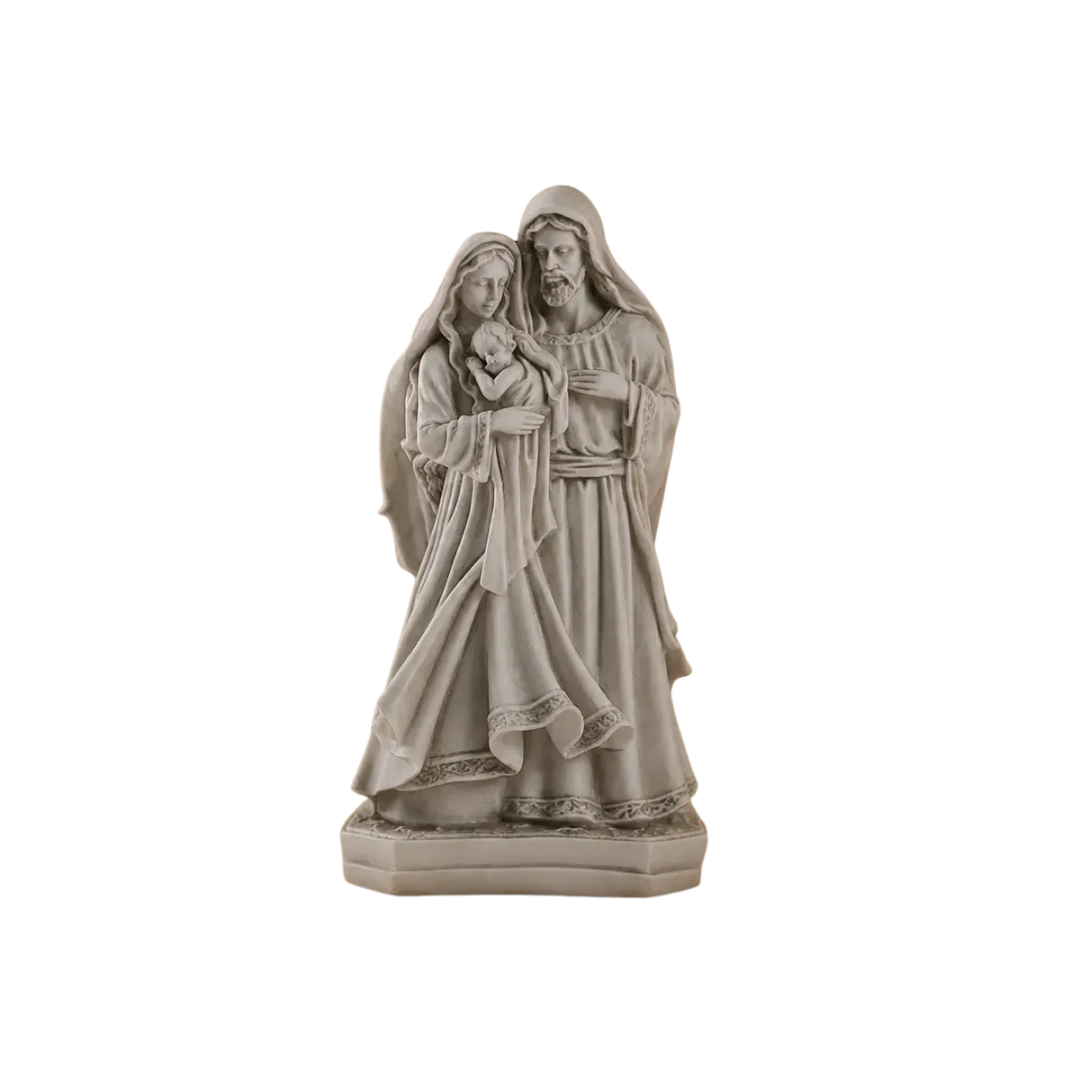 Imagem Sagrada Família Ternura 30cm Mármore Premium Luxo