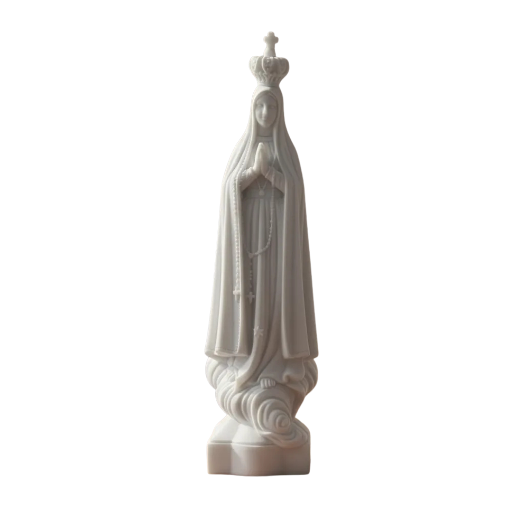 Imagem Estátua Nossa De Senhora Fátima 20cm Mármore Premium