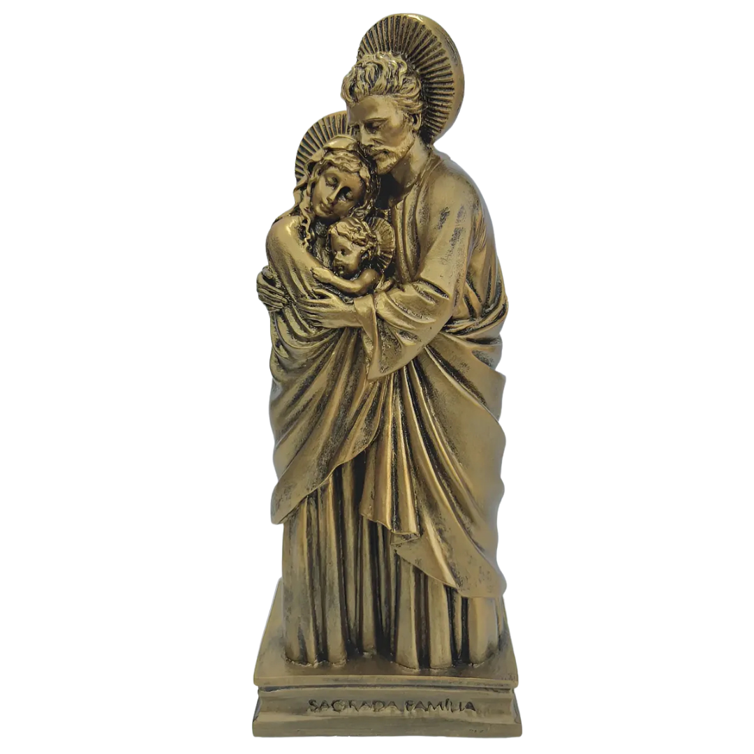 Imagem Sagrada Família 27cm Tradiconal Ouro Velho