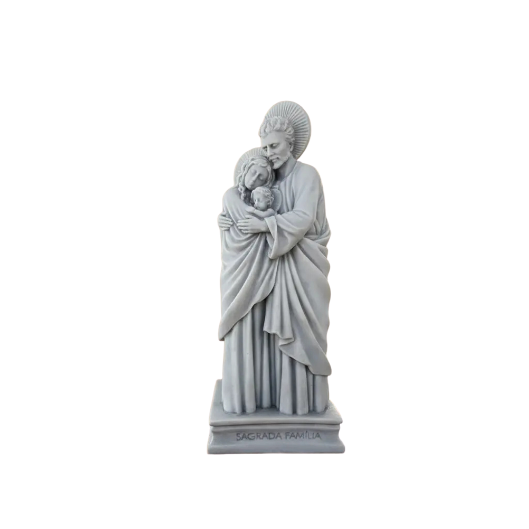 Imagem Sagrada Família Tradicional Em Mármore 27cm