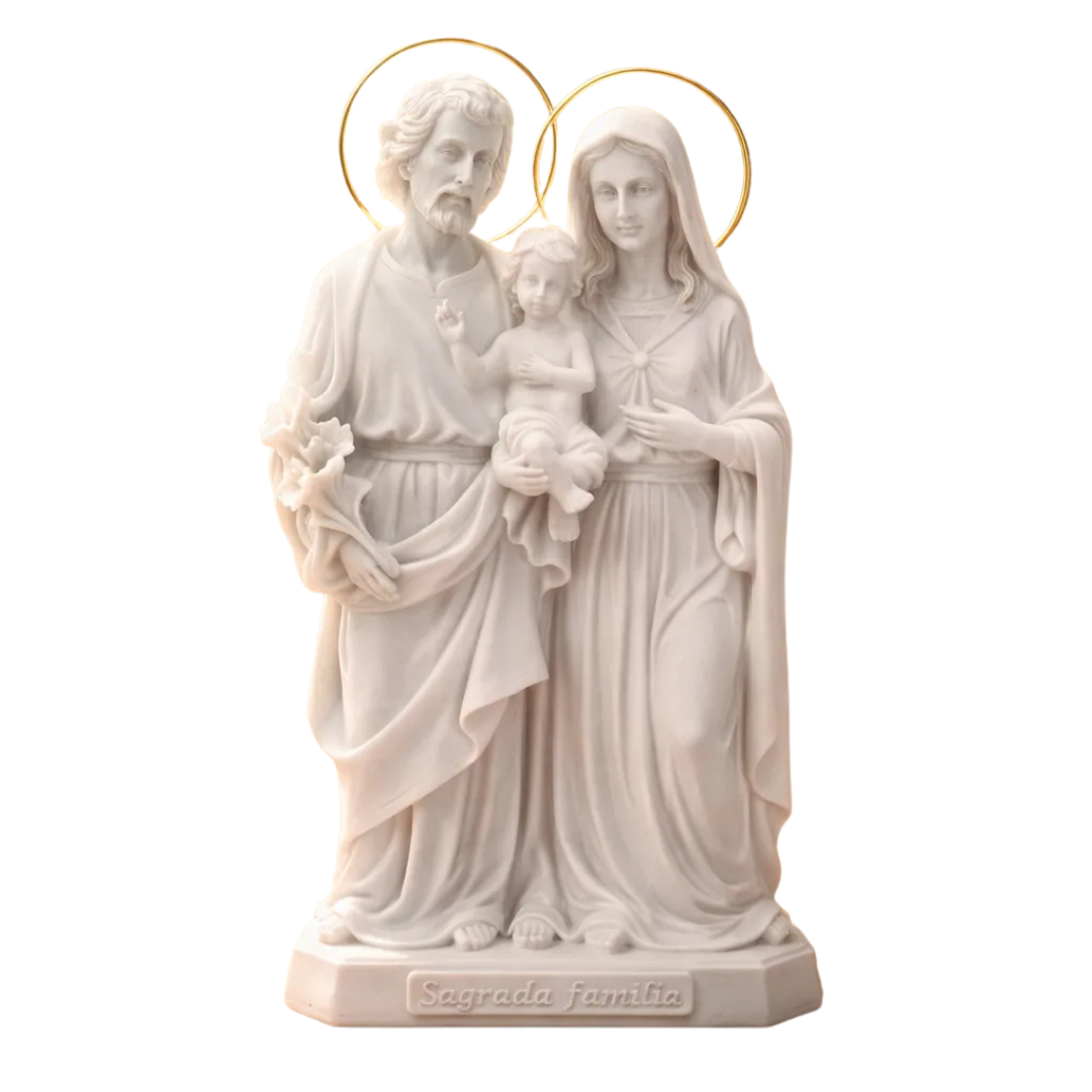 Escultura Sagrada Família 20cm Mármore Premium C/ Esplendor