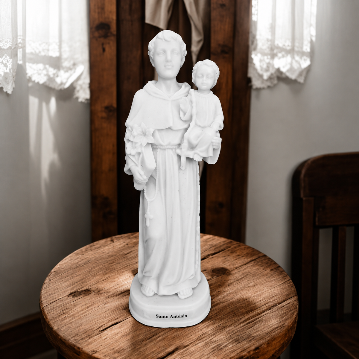 Imagem Estátua Santo Antônio Mármore Maciço 20cm