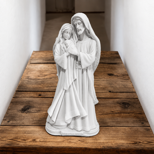 Imagem Estátua Sagrada Família 40 cm Mármore Maciço