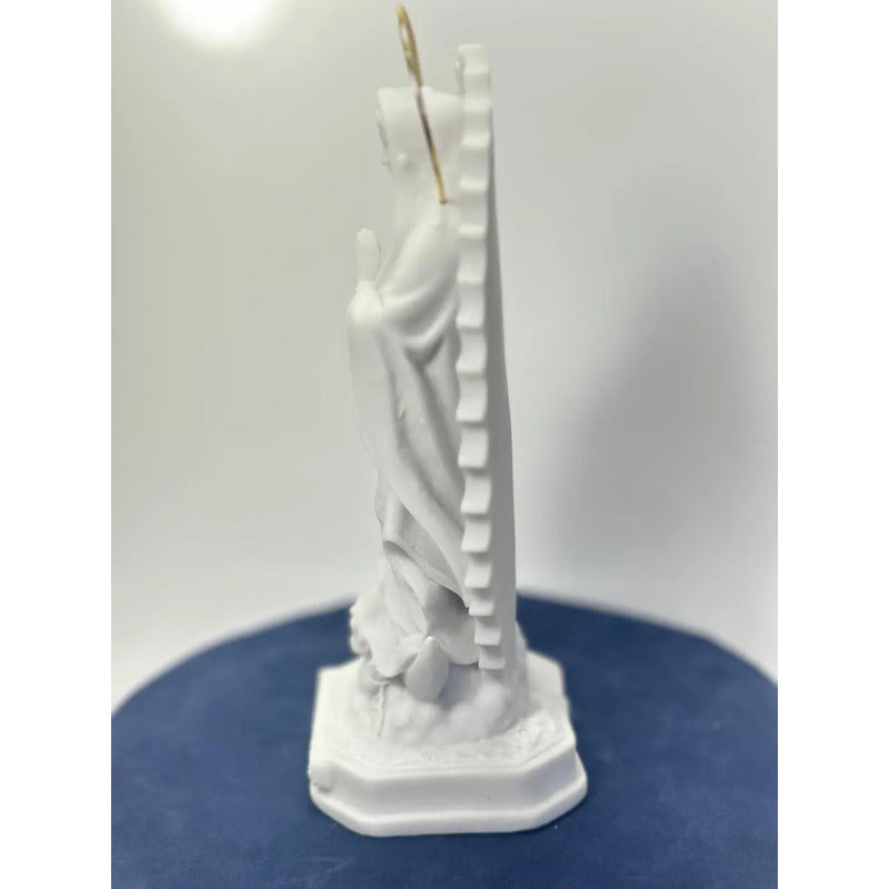 Escultura Nossa Sra.guadalupe 20cm Mármore Premium Esplendor Branco