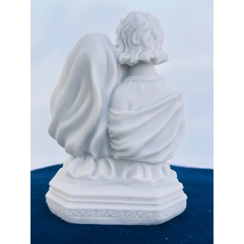 Busto Sag. Família 10x8cm Mármore Lembrança Casamento Batiza Branco