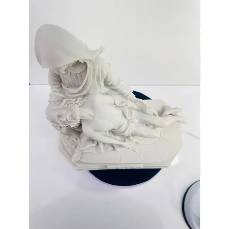 Escultura Nossa Senhora Pietá 30x30 Cm Mármore Premium Luxo Branco