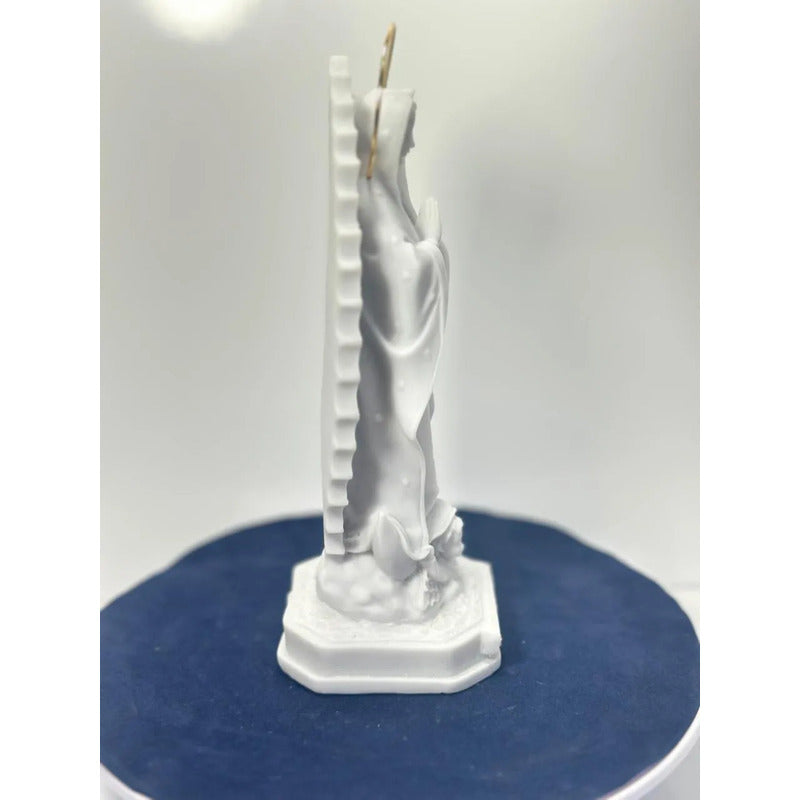 Escultura Nossa Sra.guadalupe 20cm Mármore Premium Esplendor Branco