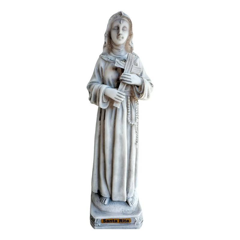 Imagem Santa Rita De Cássia 20cm Mármore Sombreado Ou Branco Sombreado