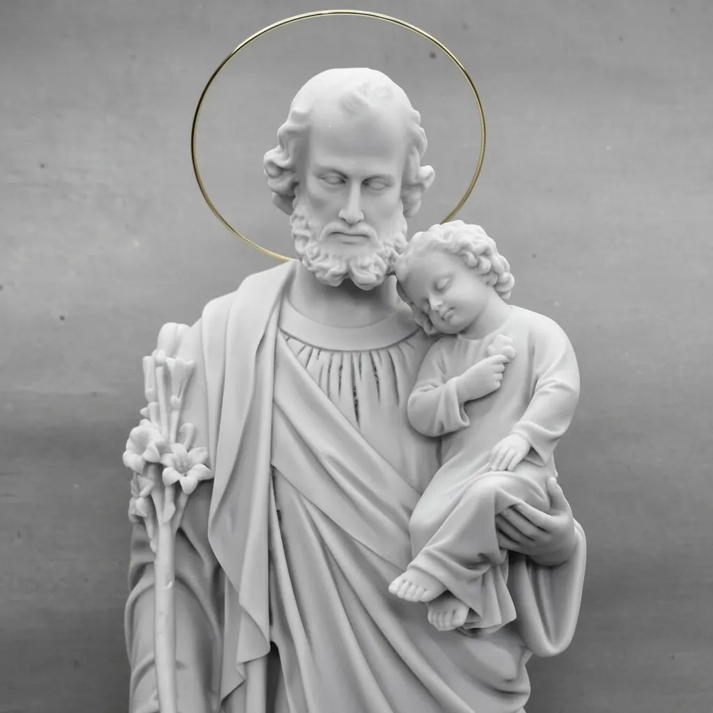 Escultura São José 60cm Mármore Area Exeterna C/ Esplendor