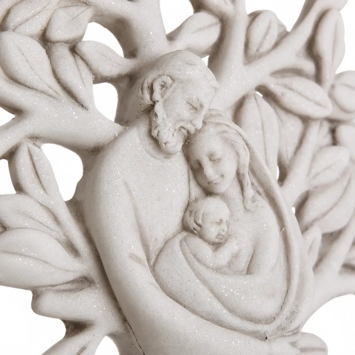 Escultura Em Mármore Da Sagrada Família Árvore Da Vida 20cm