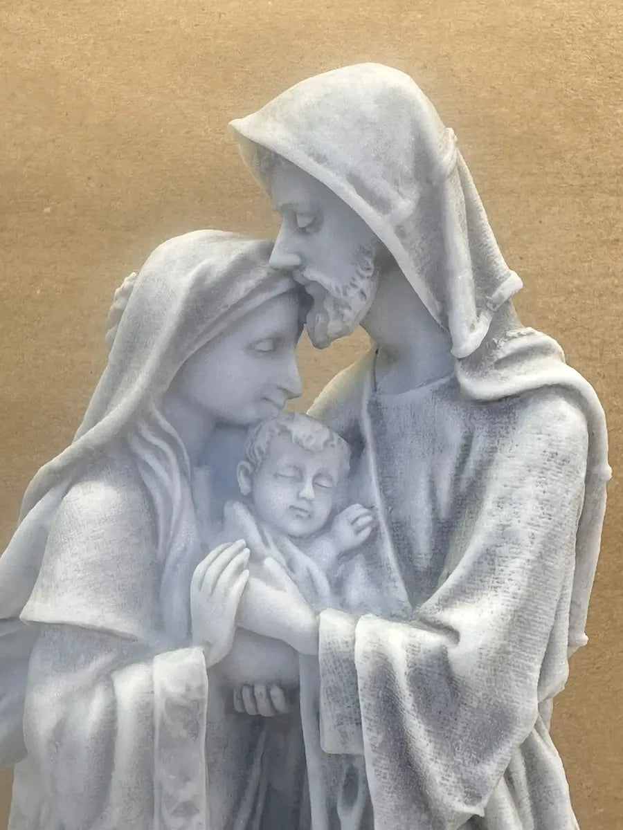 Imagem Sagrada Família Afetuosa Em Mármore 30cm