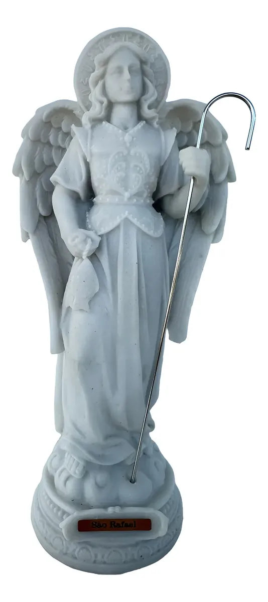 Estátua São Rafael Arcanjo 20cm Mármore Maciço