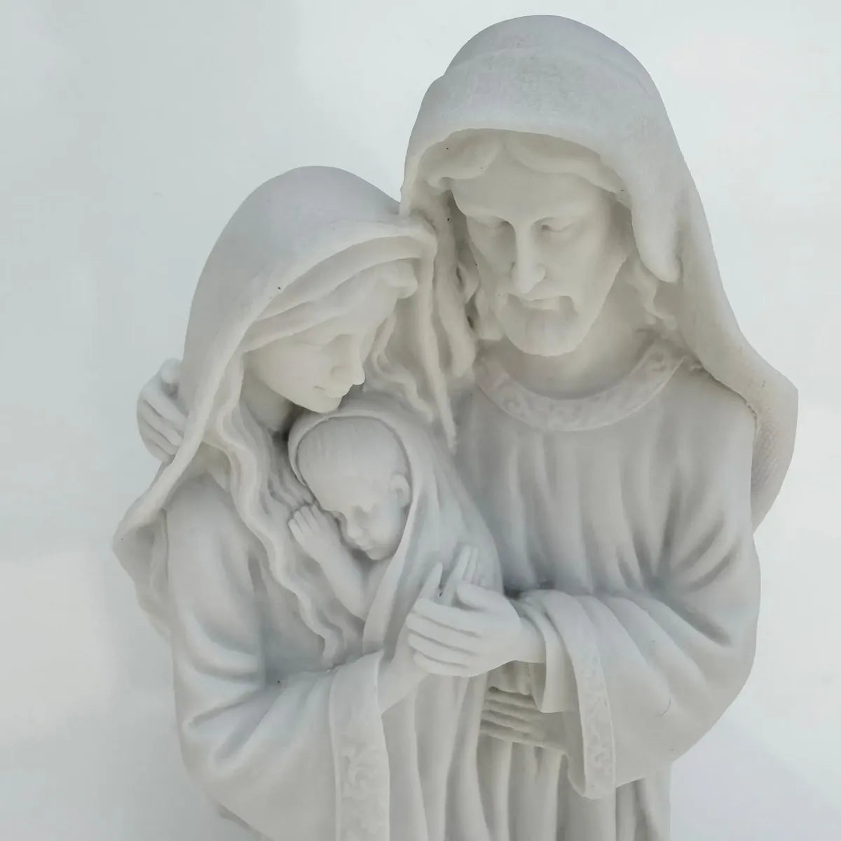 Estátua Sagrada Família Ternura 40cm Mármore Premium Luxo