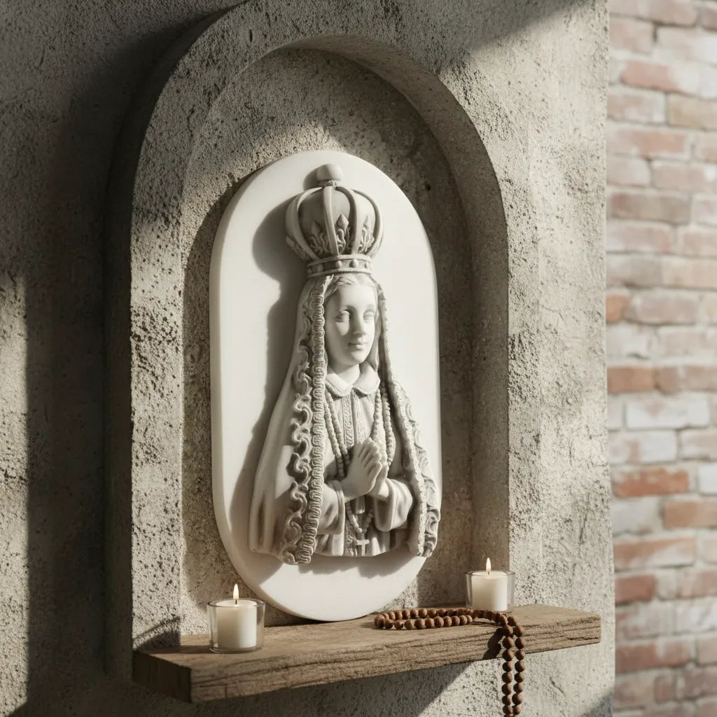 Imagem Busto Parede Ns. Sra. Aparecida 18cm Mármore Premium