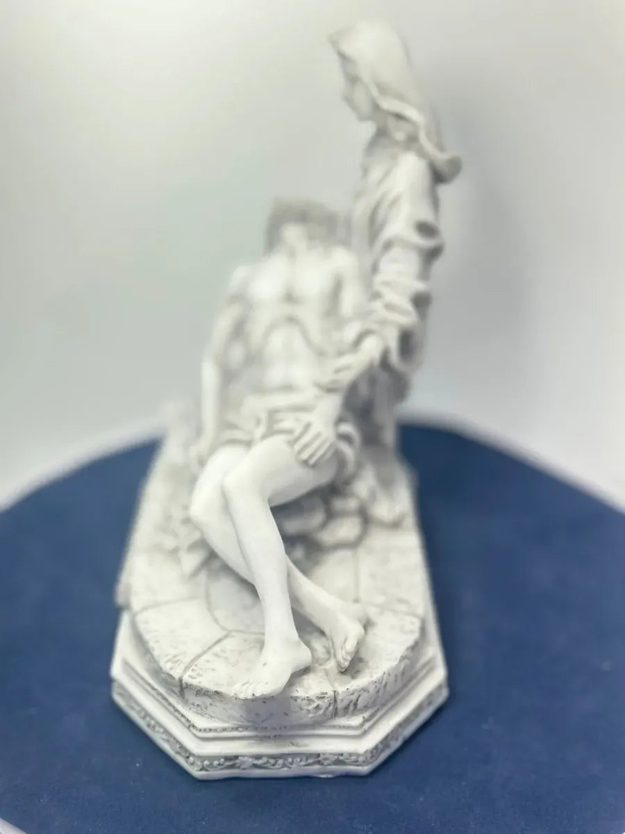Escultura Nossa Senhora Pietá 17x17cm Mármore Premium Luxo