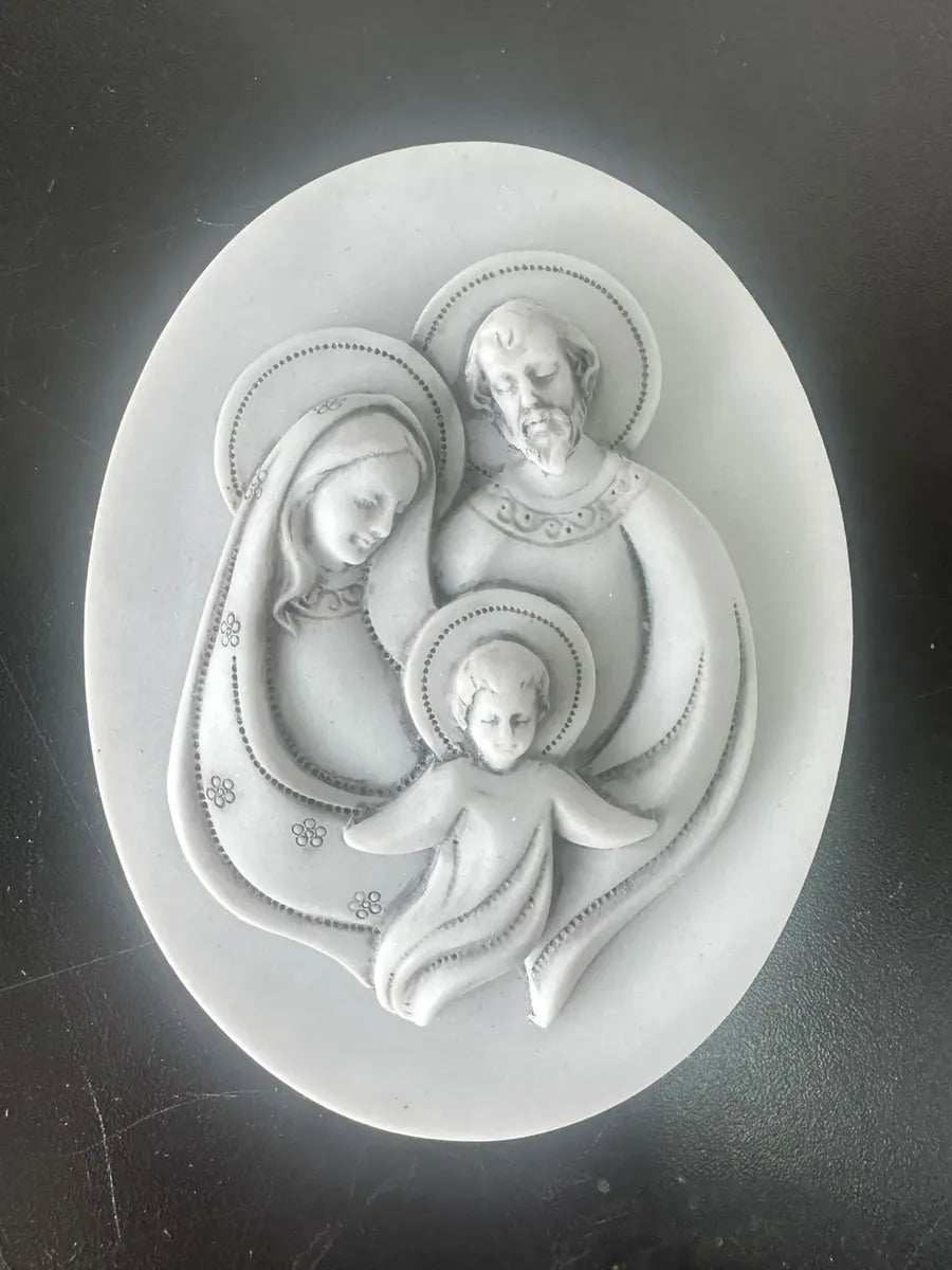Escultura Original Sagrada Família Mármore 12cm Base