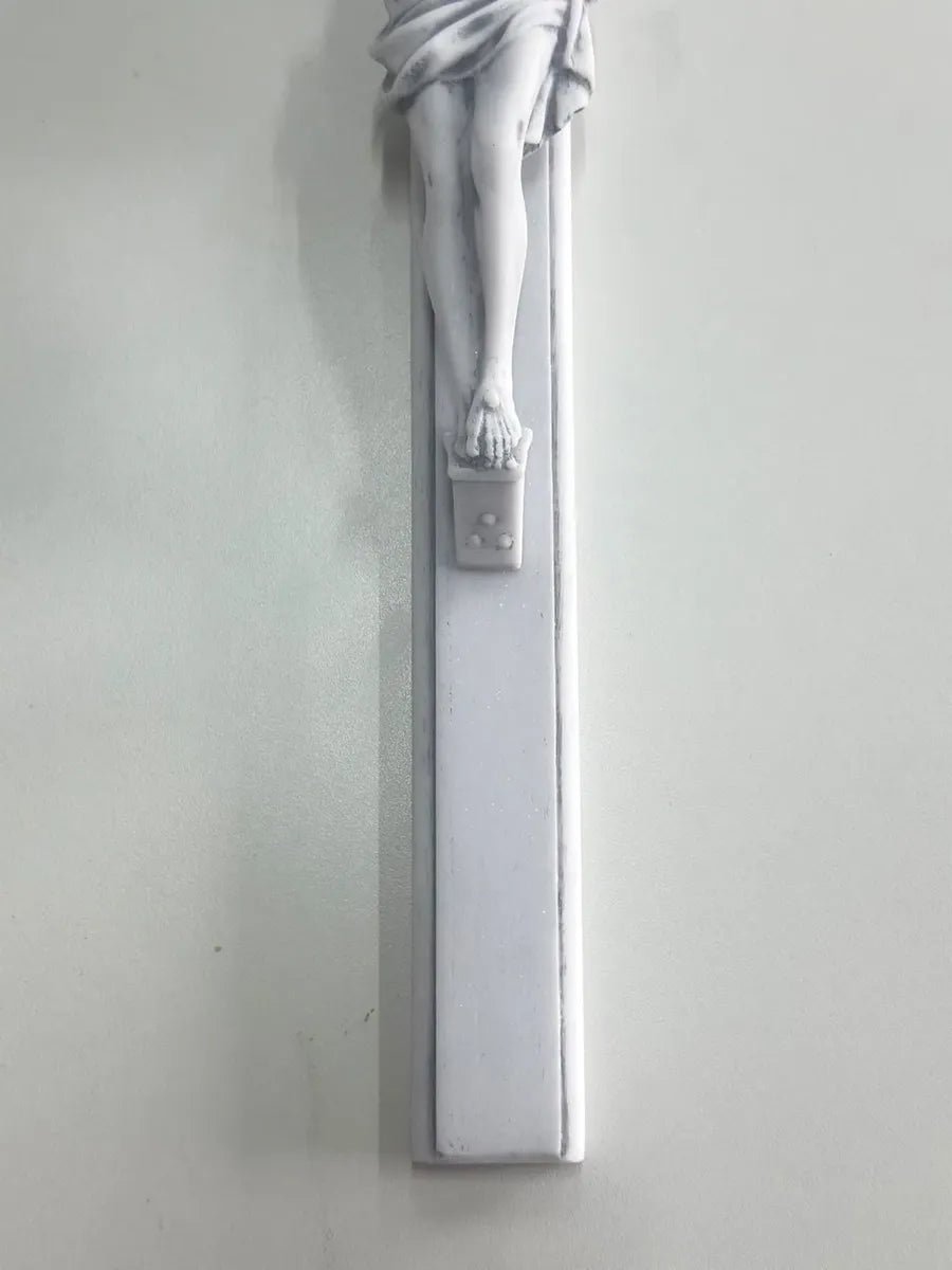 Escultura Cruz Crucifixo Em Mármore Maciço 30x17 Cm Luxo