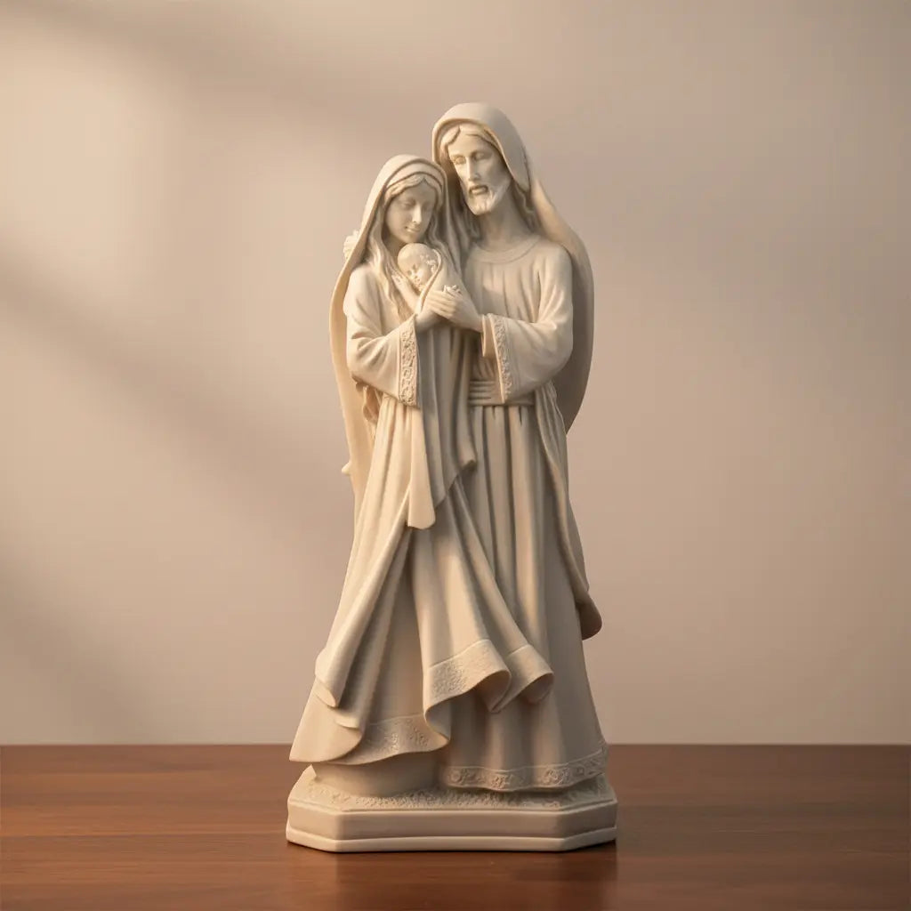 Imagem Sagrada Família 40cm Em Resina Premium Crua