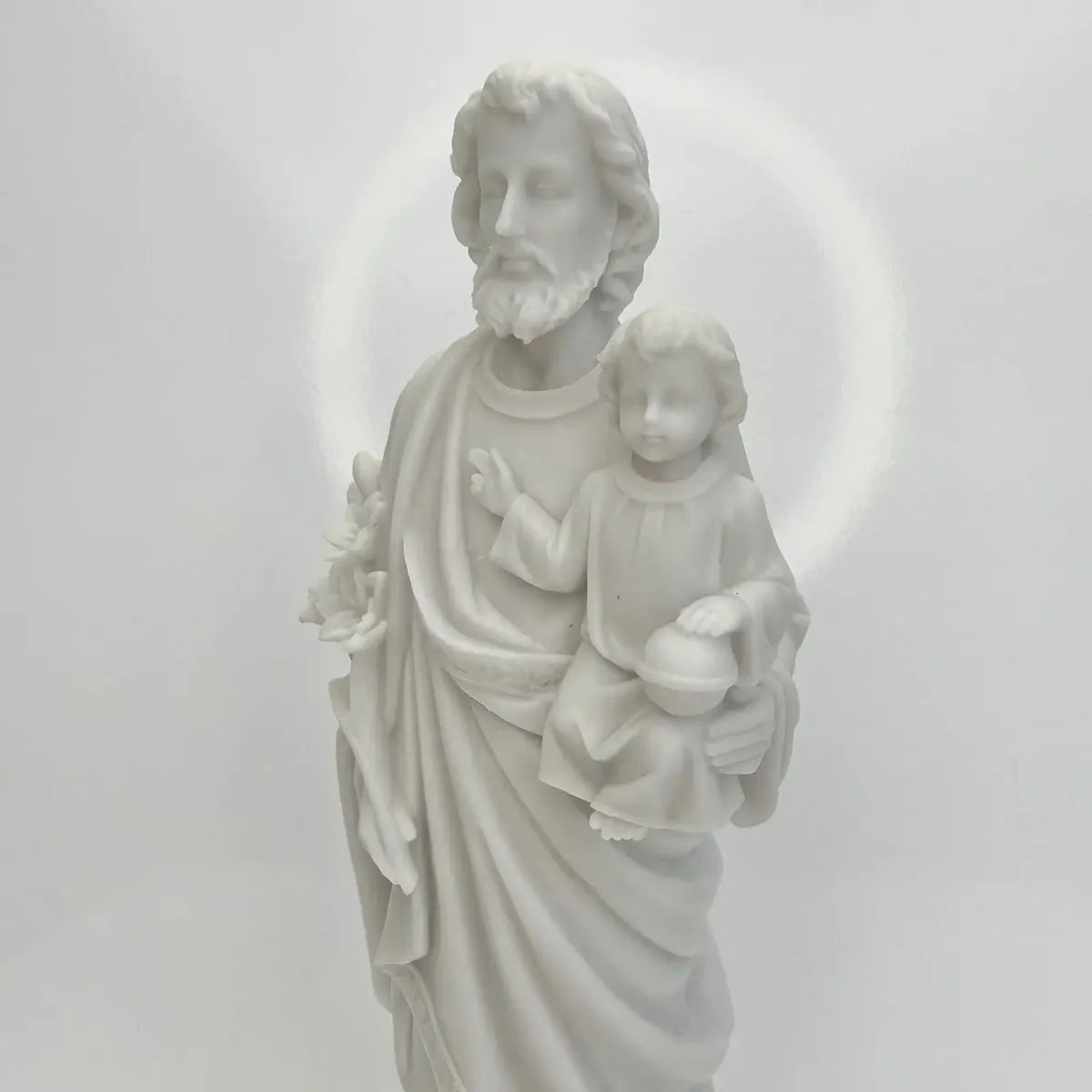 Escultura Original São José 20cm Mármore Encantos E Artes