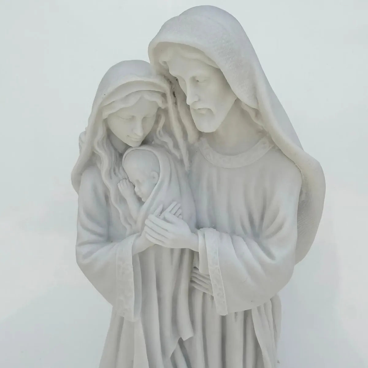 Estátua Sagrada Família Ternura 40cm Mármore Premium Luxo