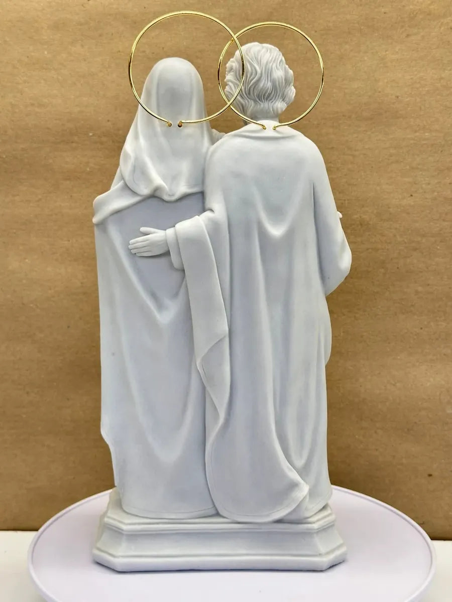 Escultura Sagrada Familia 30cm Mármore Premium C/ Esplendor