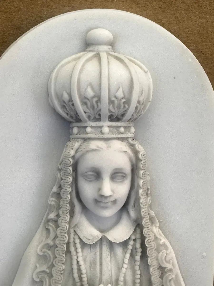 Imagem Busto Parede Ns. Sra. Aparecida 18cm Mármore Premium