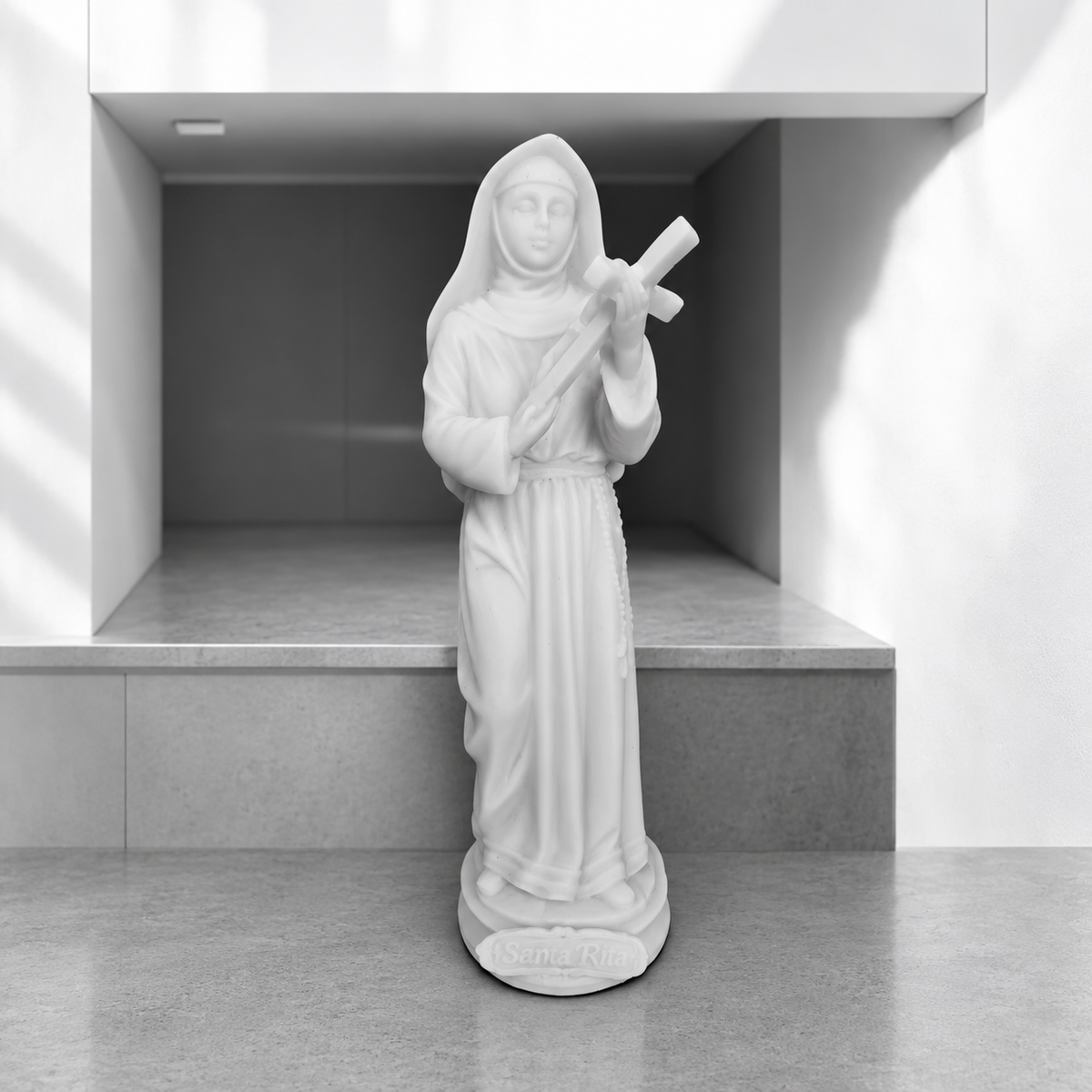 Imagem Estátua Santa Rita de Cássia 20 cm Mármore Maciço
