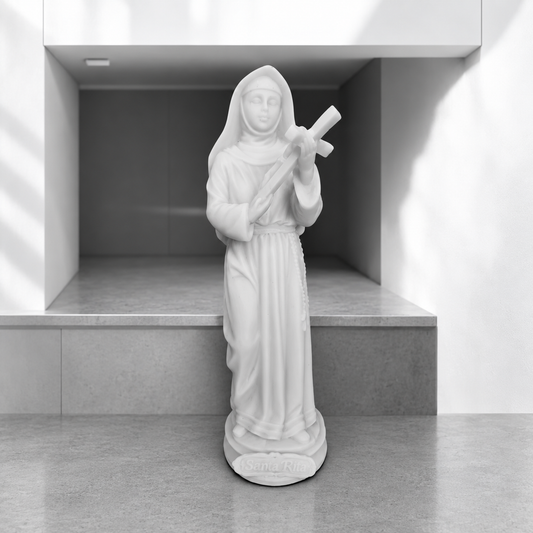Imagem Estátua Santa Rita de Cássia 20 cm Mármore Maciço