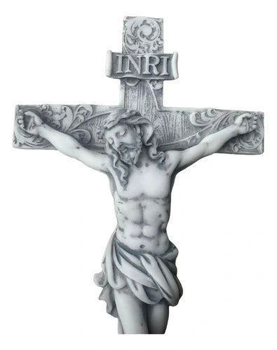 Crucifixo De Parede Mármore Maçico Premium 22 Cm