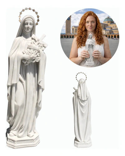 Imagem Santa Teresinha Das Rosas Em Mármore 30cm